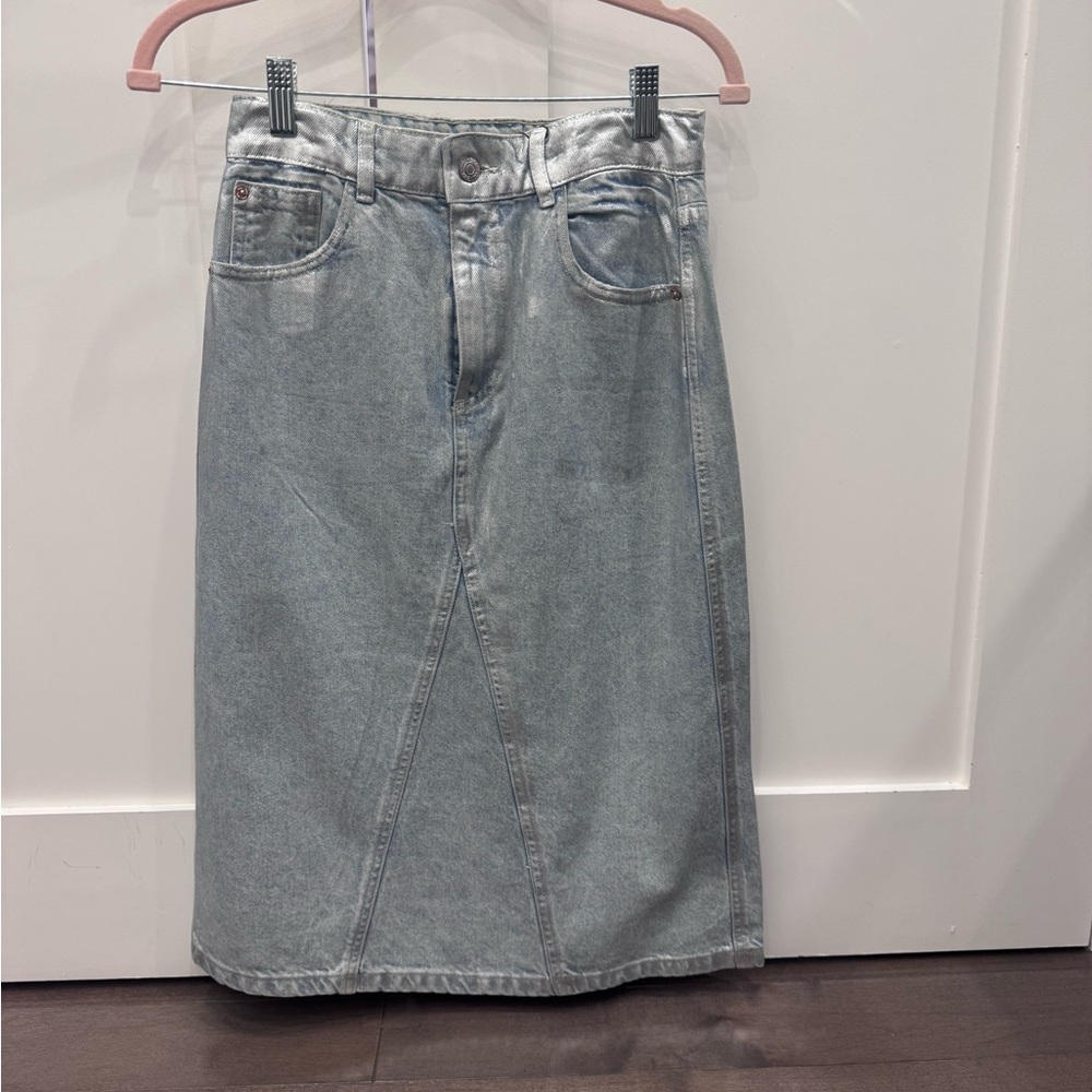 Zara Kids Gray Denim Skirt